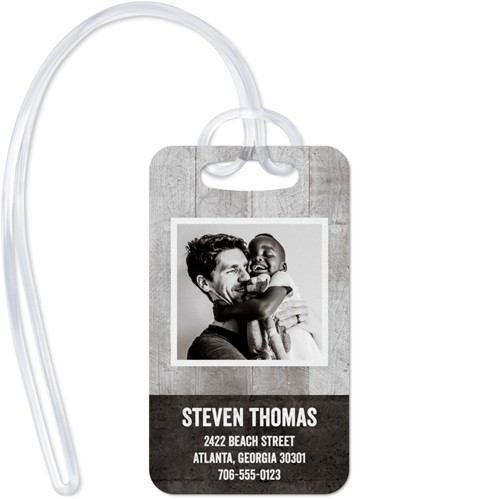 Rustic Cool Initials 2x3 Gray  Luggage Tag