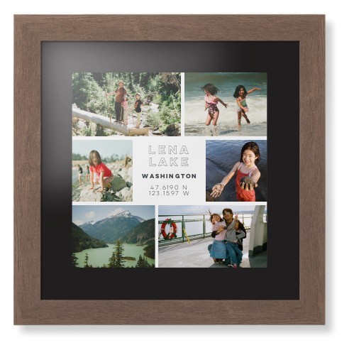 Framed Prints: Modern Adventure Gallery Of Six Walnut Contemporary Frame Black Top Mat 12x12 5+ Photos Shutterfly
