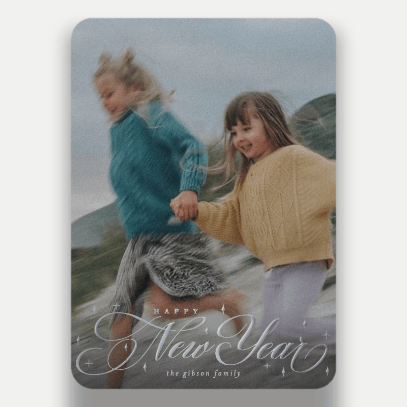 Sparkling Script New Year's Card