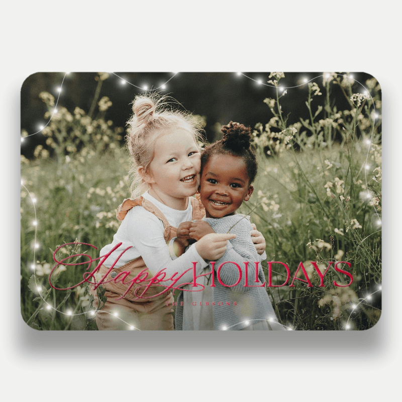 String Light Frame Holiday Card