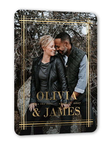 Set Stripe 5x7 White  Save The Date