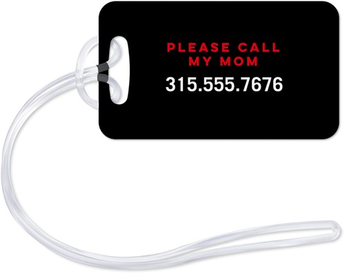 Simply Chic Chevron 2x3 Black  Luggage Tag