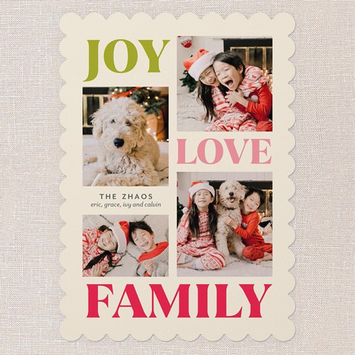 Vibrant Holiday Vibes 5x7 Beige  Holiday Card