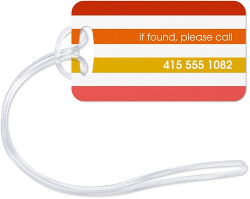 Colorful Stripes 2x3 Orange  Luggage Tag
