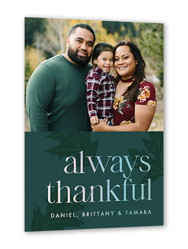 Autumn Gift 5x7 Green  Thanksgiving Card