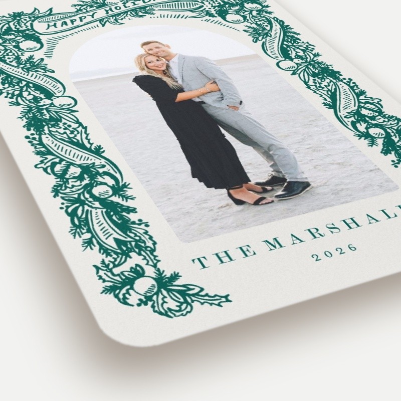 Ornate Pine Frame Holiday Card