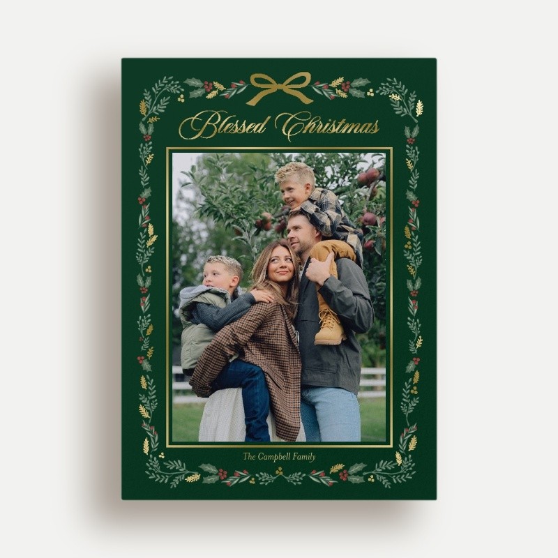 Green Religious Holiday Card