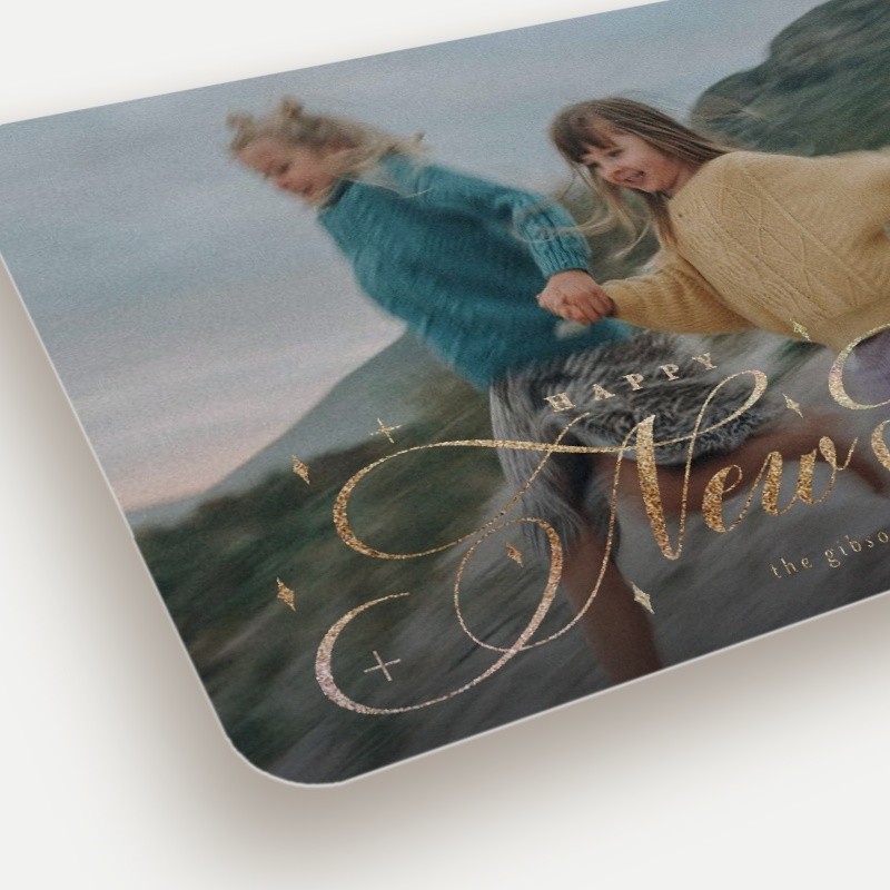 Sparkling Script New Year's Card