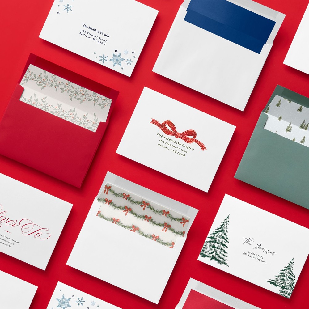 Frost Tinged Foliage 5x7 Gray  Holiday Invitation
