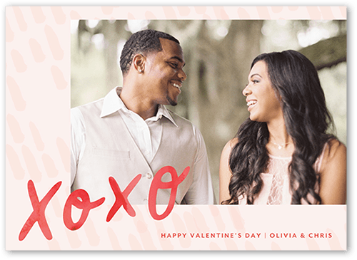 Hugs And Smooches 5x7 Pink  Valentine's Day Card