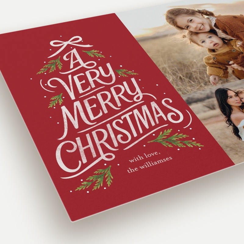 Typographic Tree Christmas Card