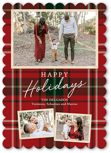 Tartan Wrapped 5x7 Red  Holiday Card
