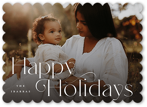 Simple Swoops 5x7 White  Holiday Card