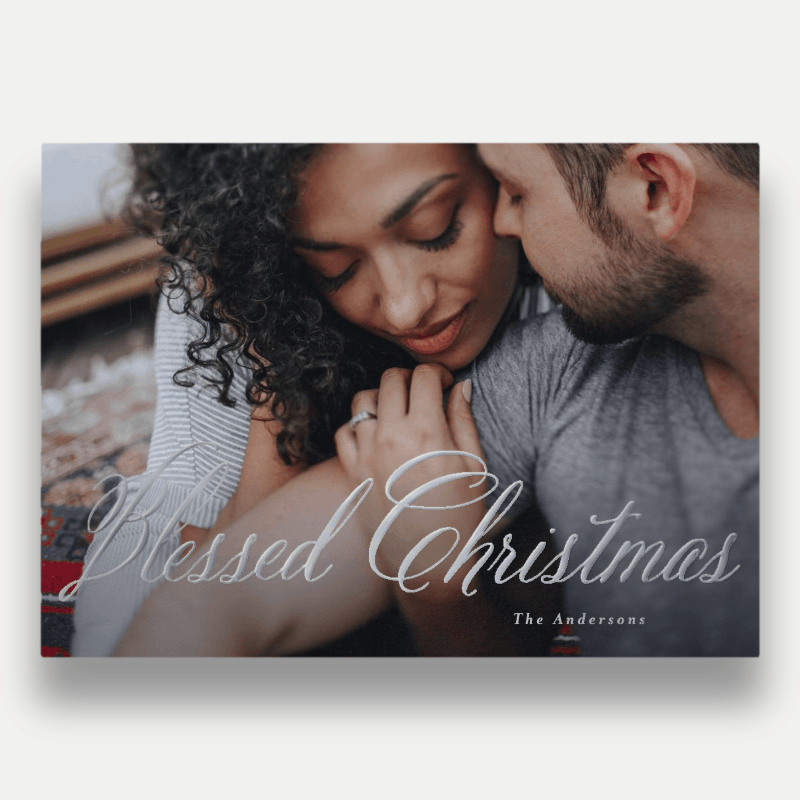 Simply Script Holiday Card Simply Script 5x7 Green Holiday Card