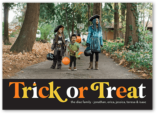 Candied Treat 5x7 Black  Halloween Card