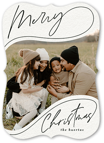Blessings Script 5x7 Green  Holiday Card