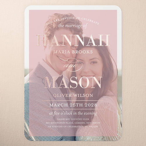 Pink Rose Gold Invitations