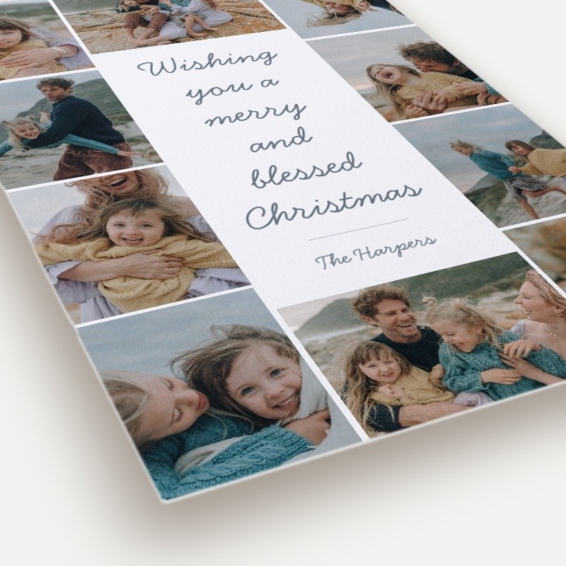 Script Wishes Grid Religious Christmas Card