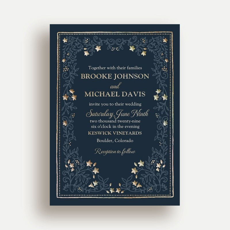 Unique Foil Wedding Invitation Cards