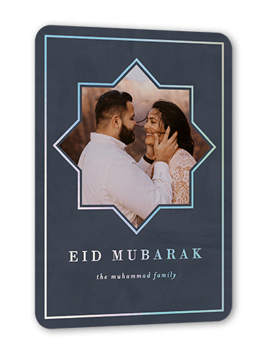 Star Photo 5x7 Blue  Eid Card