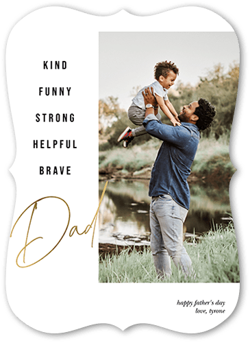 Loving Qualities 5x7 White  Father's Day Card