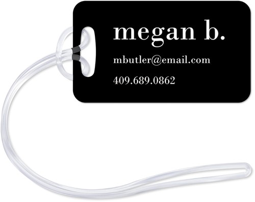 Hers His Mine 2x3 Black  Luggage Tag