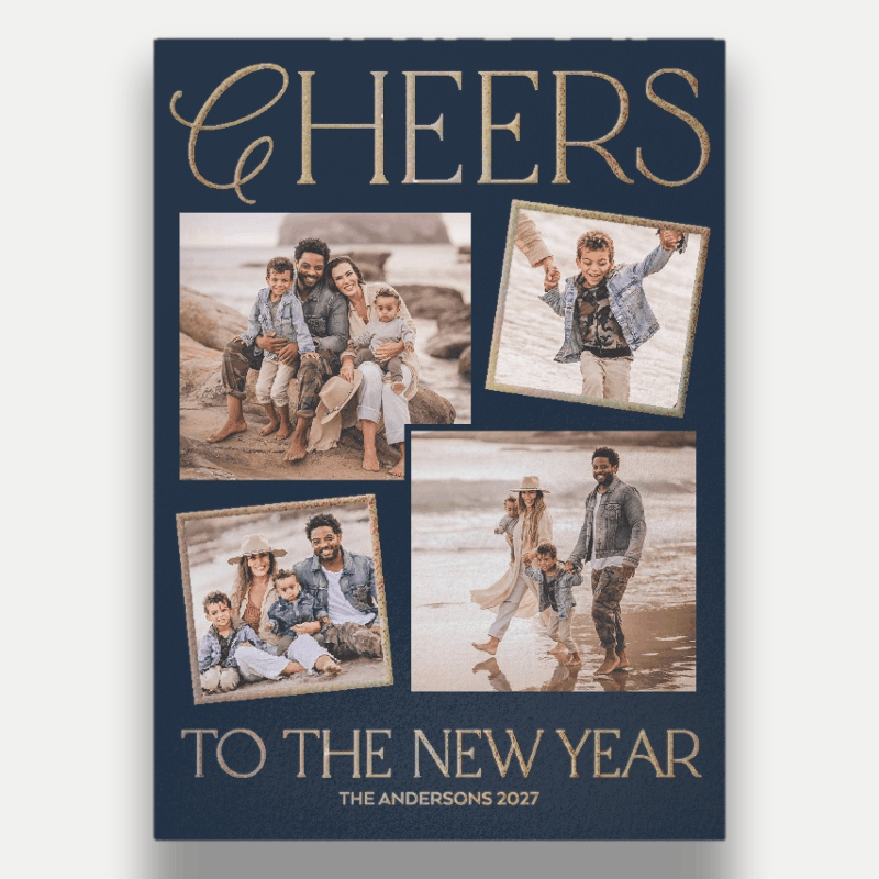 Elegant Cheers New Year's Card