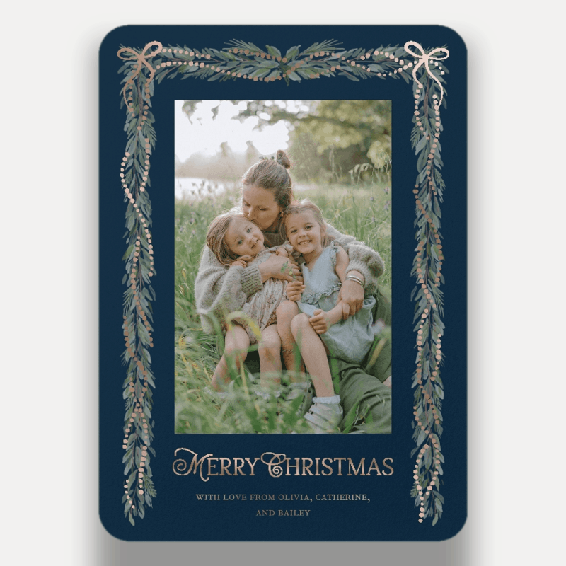 Bow Garland Holiday Card