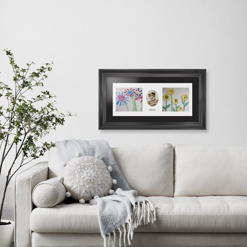 Oval Vignette 10x24 White  Framed Print