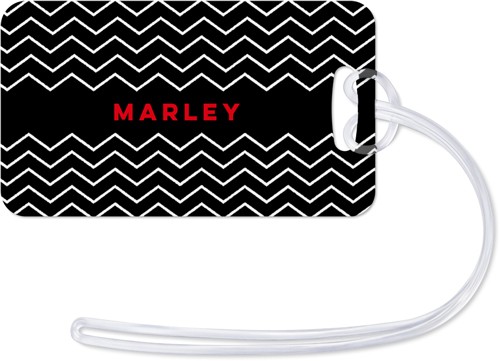 Simply Chic Chevron 2x4 Black  Luggage Tag