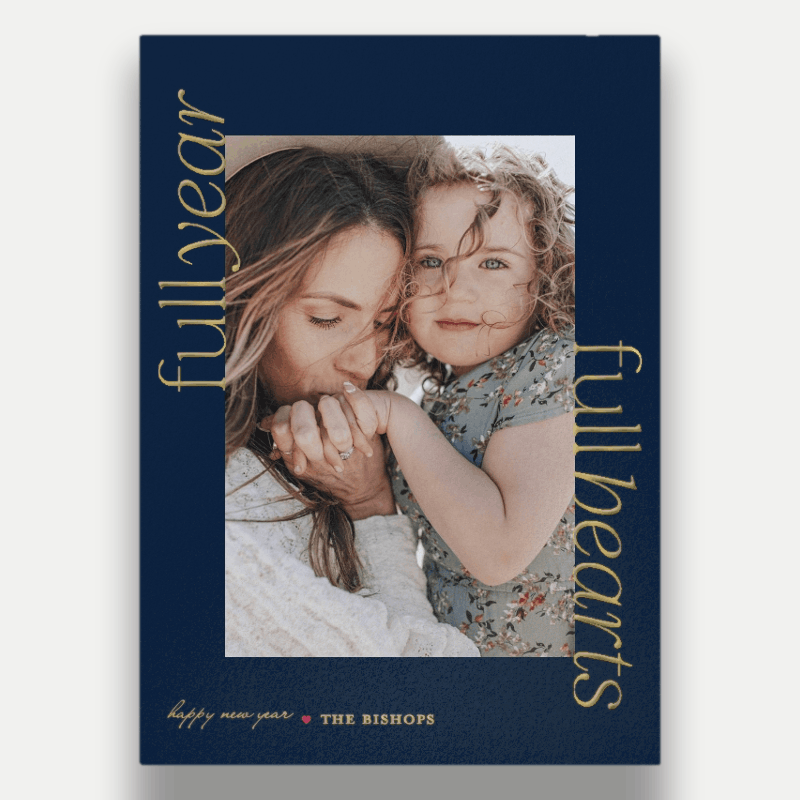 Vertical Script New Year's Card