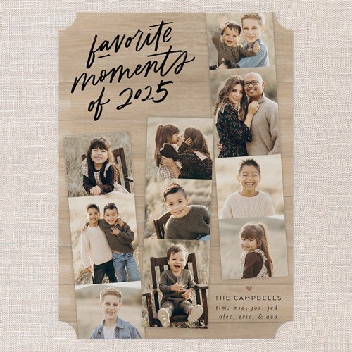 Best Moments Collage 5x7 Beige  New Year's Card