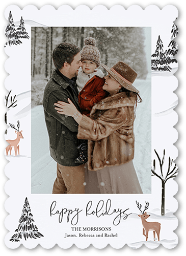 Winter Wonders 5x7 White  Holiday Card