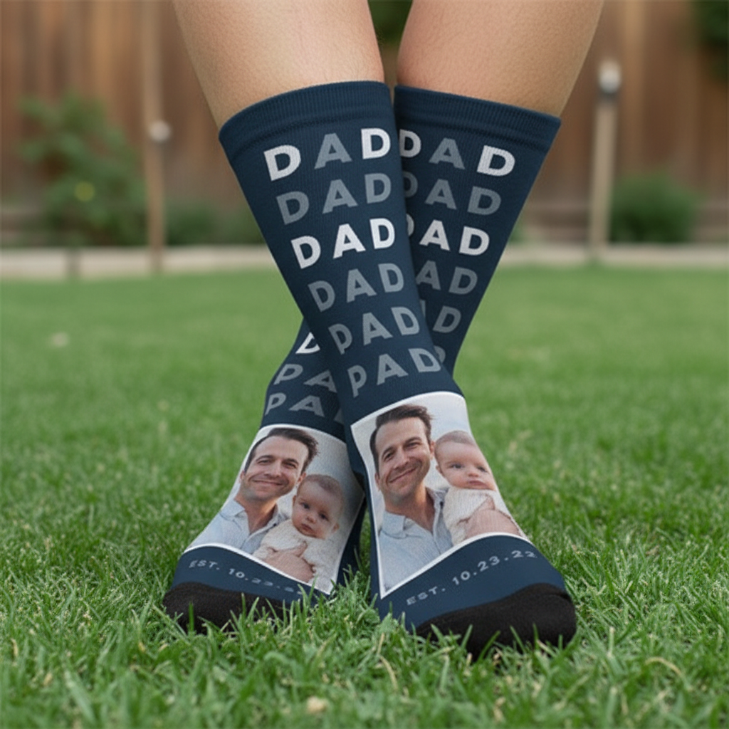 Text Repeat Custom Socks Text Repeat 3.5x14 Black Custom Socks