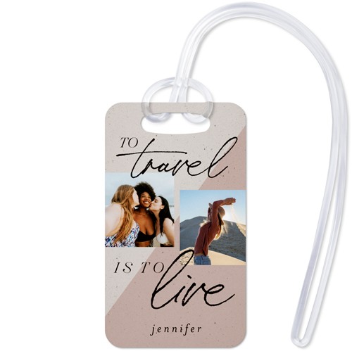 Travel Is Life 2x3 Pink  Luggage Tag