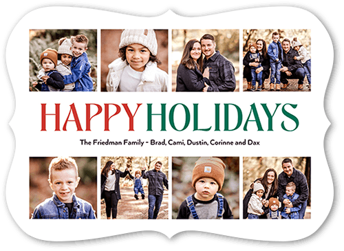 Nouveau Collage 5x7 White  Holiday Card