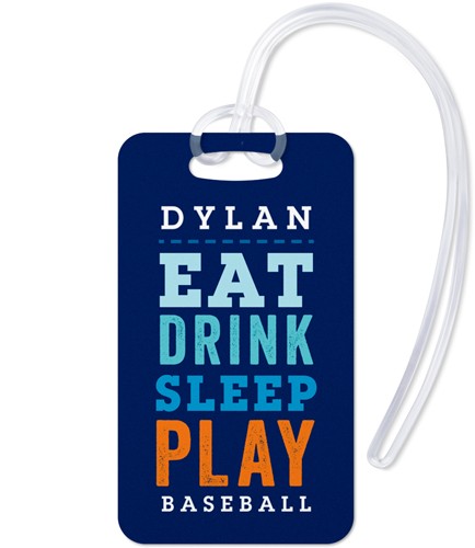 Active Sleep Play Baseball 2x4 Blue  Luggage Tag