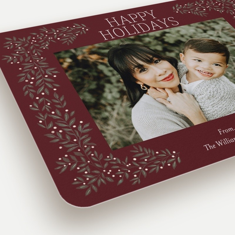 Arched Branches Holiday Card Arched Branches 5x7 Red Holiday Card