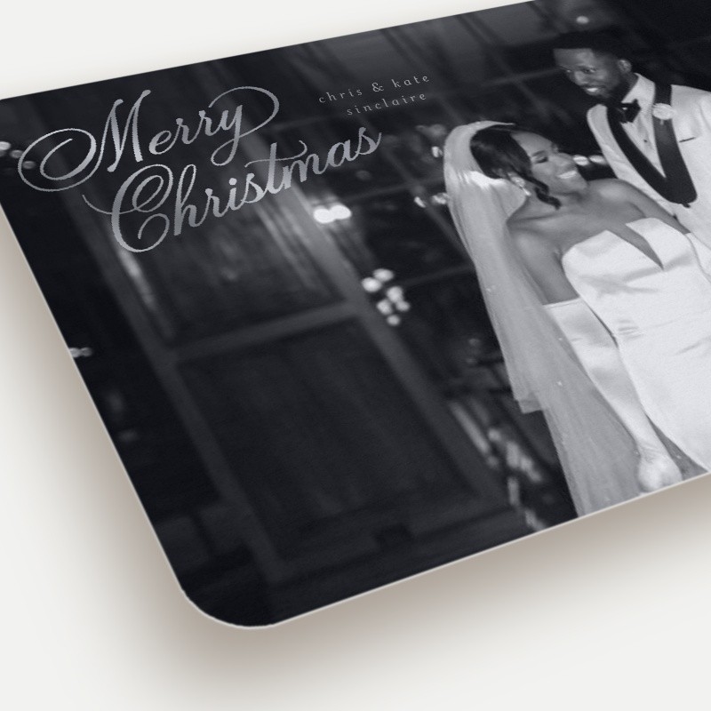 Sweeping Script Holiday Card Sweeping Script 5x7 Red Holiday Card