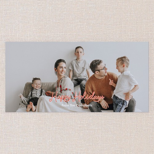 Playful Pizazz 4x8 White  Holiday Card