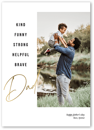 Loving Qualities 5x7 White  Father's Day Card