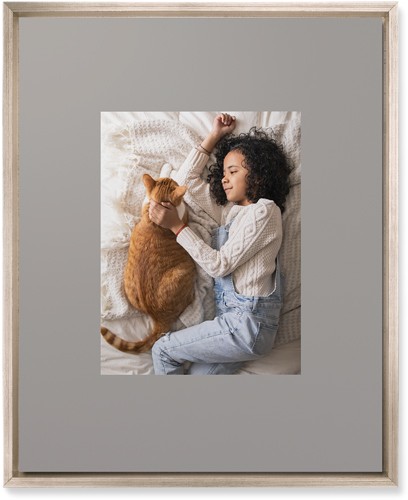 Framed Mounted Wall Art: Full Frame Simple One Metallic Frame 16x20 Gray 1 Photo Shutterfly