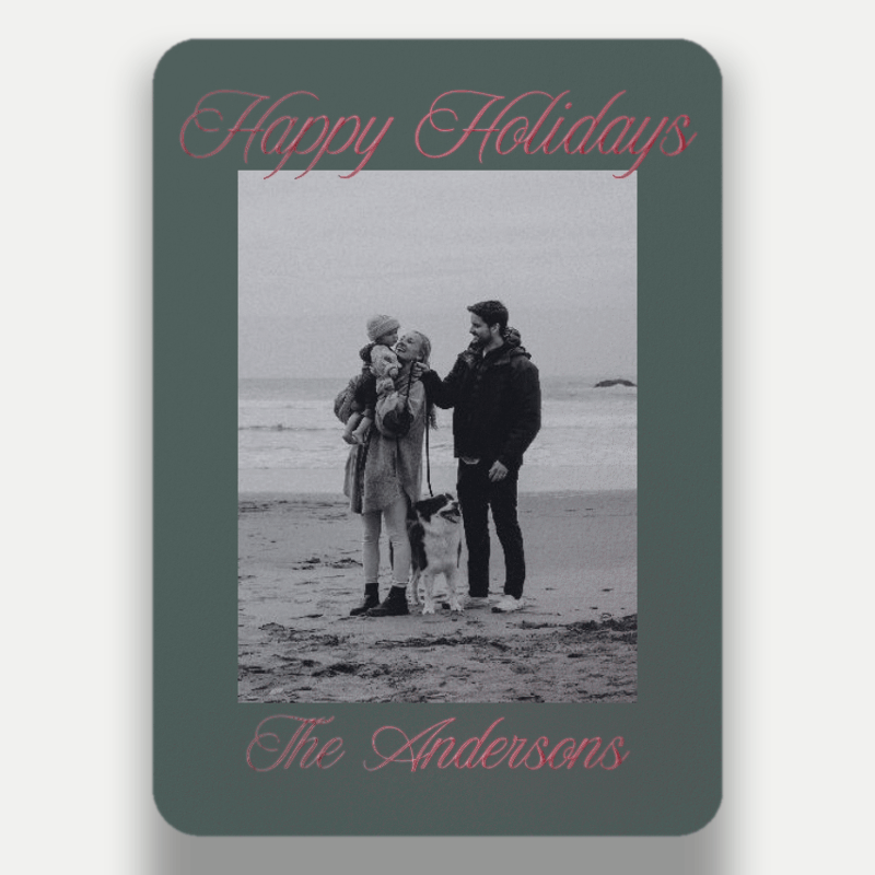 Elegant Signature Holiday Card Elegant Signature 5x7 Green Holiday Card