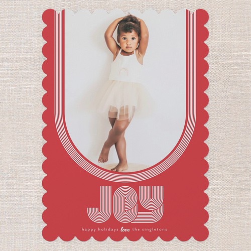 Groovy Greeting 5x7 Red  Holiday Card