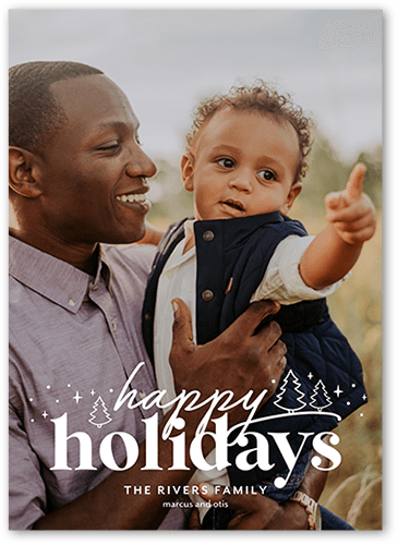 Simple Seasonal Icons 5x7 White  Holiday Card