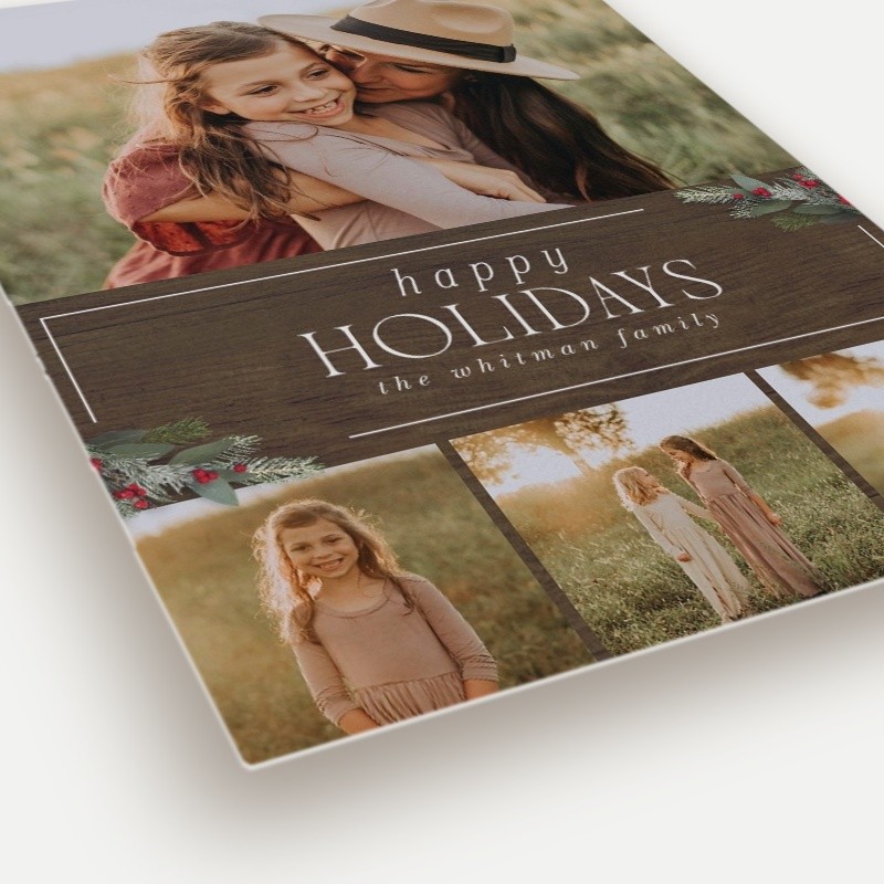 Berry Collage Holiday Card Berry Collage 6x8 Brown Holiday Card