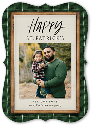 Rustic Tartan 5x7 Green  St. Patrick's Day Card