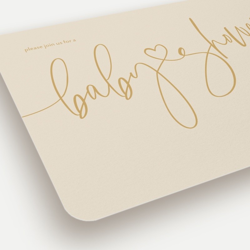 Heart Script Baby Shower Invitation