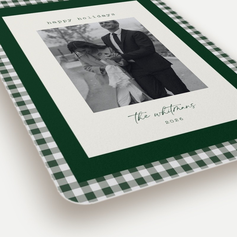 Vintage Gingham Holiday Card