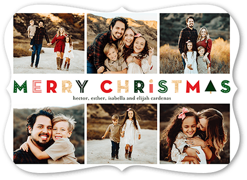 Decorative Display 5x7 White  Holiday Card